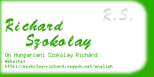 richard szokolay business card